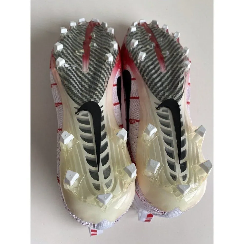 Nike Vapor Untouchable 3 Elite Football Cleats White Gym Red Sz 12.5 AO3006-160‎